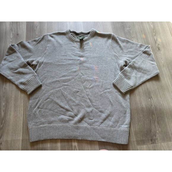 Eddie Bauer Gray Crewneck Sweater L Cotton Mens Pullover - Picture 2 of 5